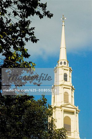 Low angle view of a church spire, Old North Church, Boston, Massachusetts, USA