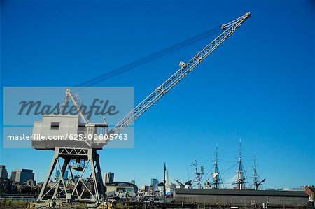 Crane on a dock, Boston Harbor, Boston, Massachusetts, USA