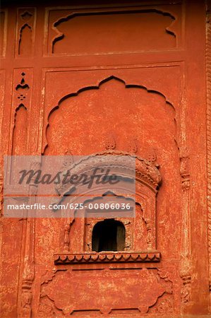 Low angle view of a window of an ancient building, Jaipur, Rajasthan, India