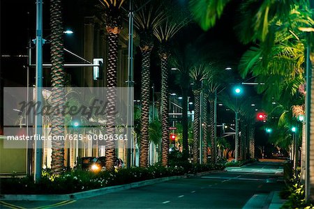 Rodeo Drive by night. Stock Photo