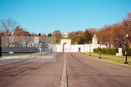Facade of entrance to Arlington National Cemetery, Arlington, Virginia, USA