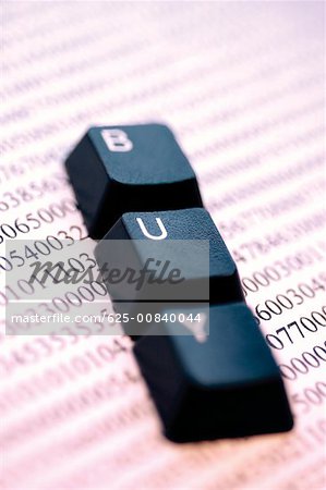 Close-up of the computer keys on financial pages