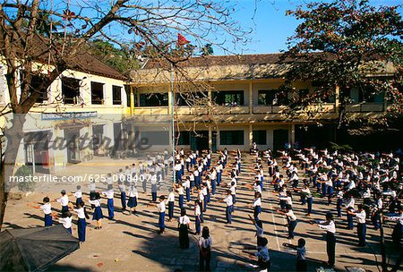 School yard exercise, Nha Trang, Vietnam