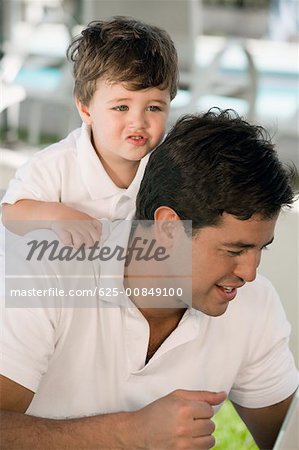 Close-up of a father with his son