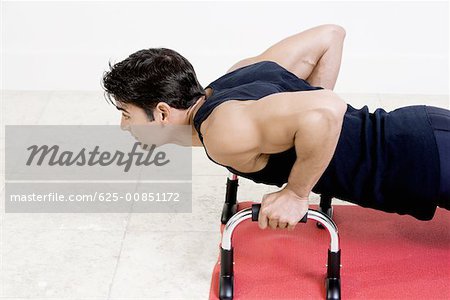 Premium Photo  Top view man doing push ups