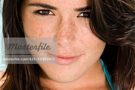 Portrait of a young woman in a swimming pool