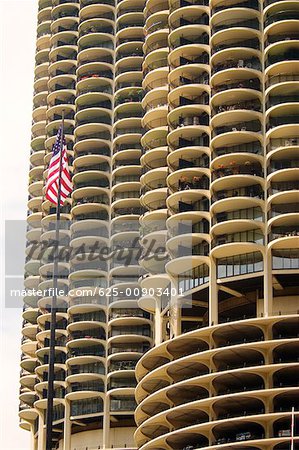 Low angle view of a building, Marina City Complex, Chicago, Illinois, USA