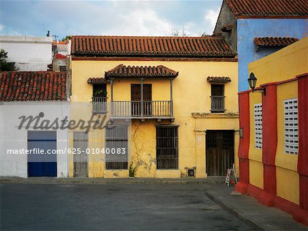 Facade of a house, Cartagena, Colombia