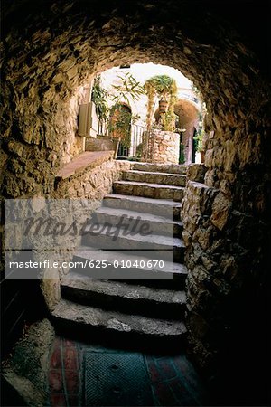 Stairway leading to the city of EZE, France