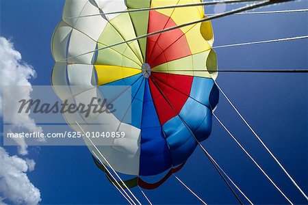 View of the canopy of a parasail, Negril Beach, Jamaica