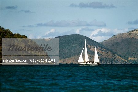 Sailboat off the coast, Tortola, British Virgin Islands