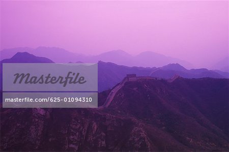 High angle view of surrounding walls, Great Wall Of China, China