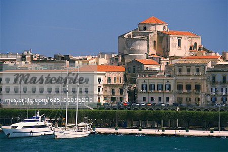 Buildings at the waterfront, Siracusa, Sicily, Italy