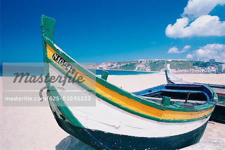 Fishing boats on the beach, Nazare, Portugal