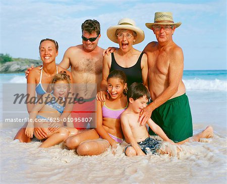 Close-up of a family on the beach Bermuda