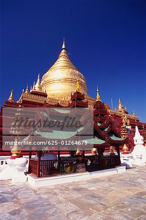 Low angle view of a pagoda, Shwedagon Pagoda, Bagan, Myanmar