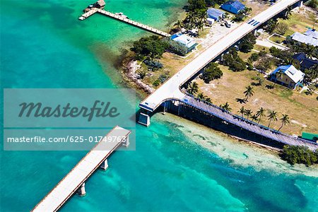 Aerial view of a bridge over the sea, Florida Keys, Florida, USA
