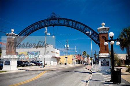 Archway over a road, Ybor City, Tampa, Florida, USA