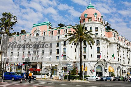 Hotel at a roadside, Hotel Negresco, Promenade des Anglais, Nice, France