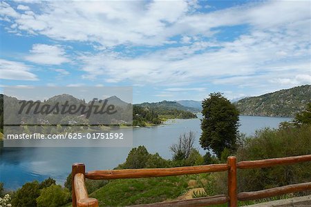 Lake passing through mountains, Lake Nahuel Huapi, San Carlos De Bariloche, Argentina