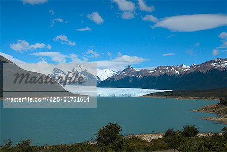 Lake passing through a mountain range, Moreno Glacier, Argentine Glaciers National Park, Lake Argentino, El Calafate, Patagonia