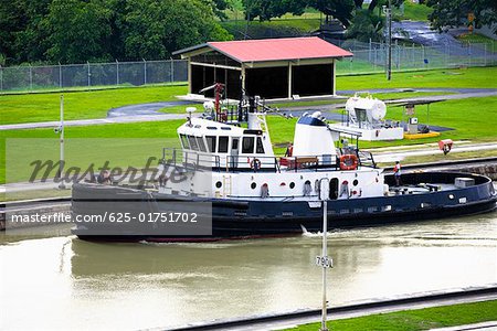 Boat in a canal, Panama Canal, Panama
