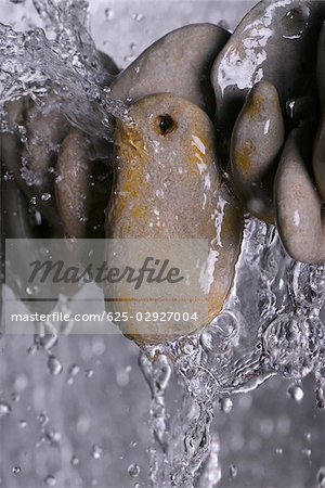 Stack of pebbles in water