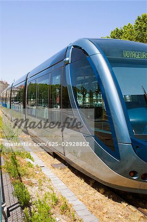 Cable car on tracks, Bordeaux, France