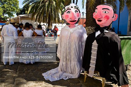 Puppets and dancers at a wedding ceremony, Oaxaca, Oaxaca State, Mexico