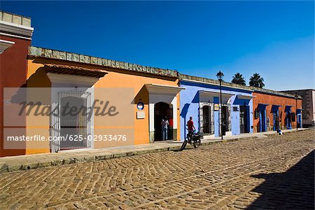 Houses in a street, Oaxaca, Oaxaca State, Mexico