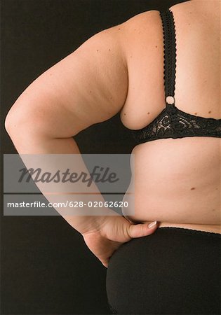 Young Plus-sized African American Woman in Bra Stock Image - Image