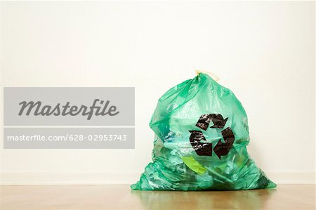 Garbage bag with recycle logo , Plastic bag Bin bag Waste