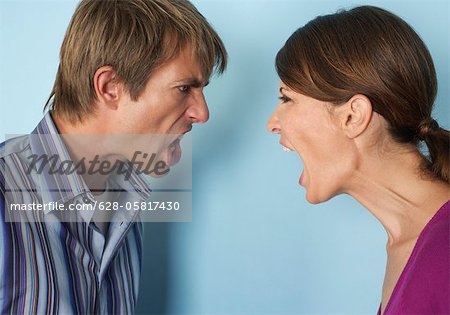 Couple yelling each other