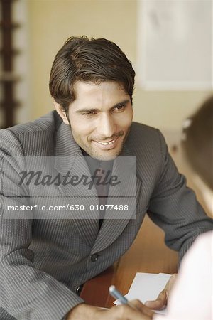 High angle view of a businessman
