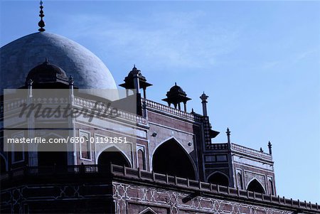 Low angle view of the dome on a monument, Humayun Tomb, New Delhi India