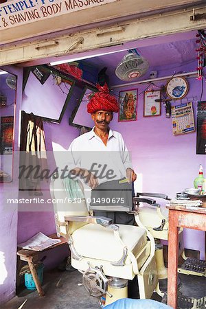 Mature man in a barber shop