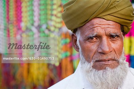 Portrait of a senior man wearing a turban
