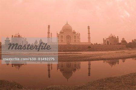 Mausoleum at the riverside, Taj Mahal, Agra, Uttar Pradesh, India