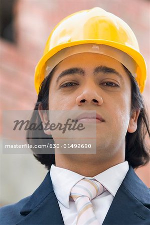 Portrait of a businessman wearing a hardhat