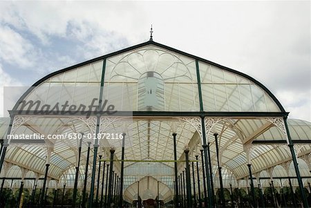 Low angle view of a greenhouse