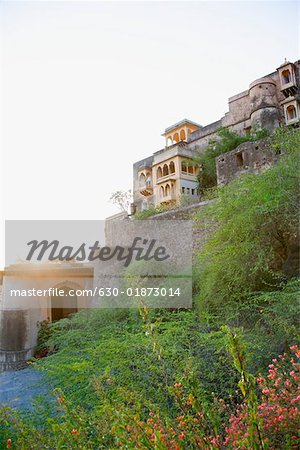 Low angle view of a fort, Neemrana Fort Palace, Neemrana, Alwar, Rajasthan, India