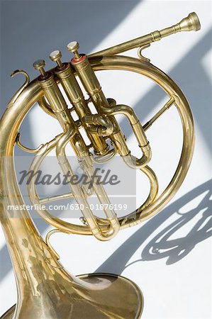 Close-up of a French horn