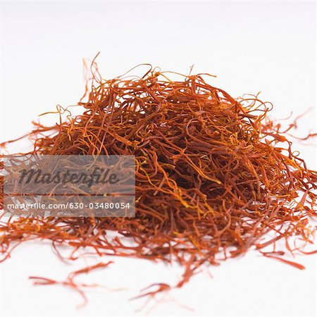 Close-up of saffron threads