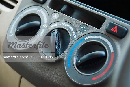 Close-up of the control panel of a car, Delhi, India