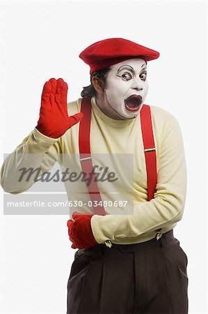 Mime trying to listen