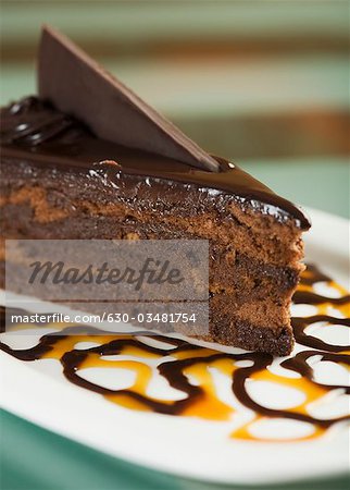 Chocolate truffle pastry served on a tray