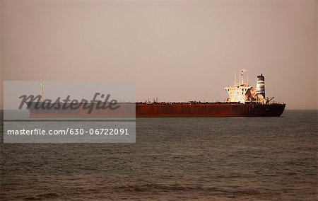 Container ship in the sea, Goa, India