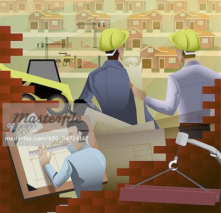 Illustrative representation of business construction Illustrative representation of business construction