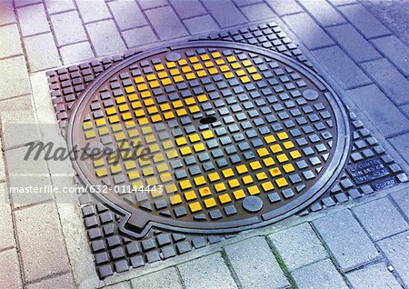 Euro sign on manhole cover.