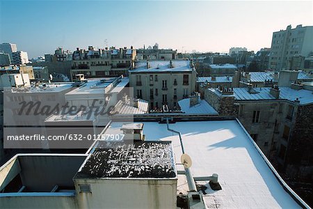 Snow-dusted rooftops